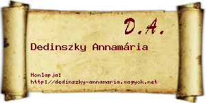 Dedinszky Annamária névjegykártya
