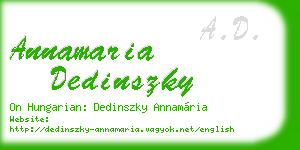 annamaria dedinszky business card
